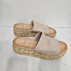 Dolce Vita Women's Chavi Raffia Platform Slide Sandals Size 6.5